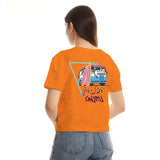 Ya Mesafer Women cropped SS T-shirt - Orange