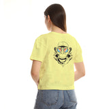 Monkey Women cropped SS T-shirt - Yellow