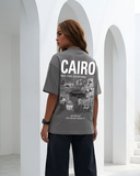 Om El Donia Women Oversized SS T-Shirt - Grey