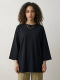 Basic Women Oversized LS Shirt - Black