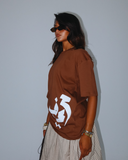 7areef Women Oversized SS T-Shirt - Brown