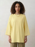 Basic Women Oversized LS Shirt - Yellow