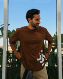 7areef Men Oversized SS T-Shirt - Brown