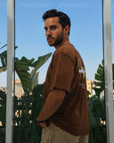 7areef Men Oversized SS T-Shirt - Brown