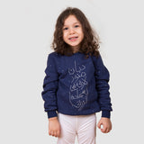 Flies in the Sky Crew Neck Sweatshirt - Navy blue