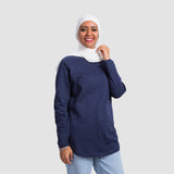 Basic Long Sleeve Shirt - Navy Blue