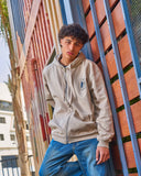 Cairo Unisex Oversized Zip-up Hoodie-Beige