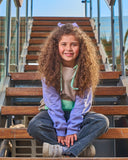 Colored Basic Kids Oversized Hoodie- Beige/Mint
