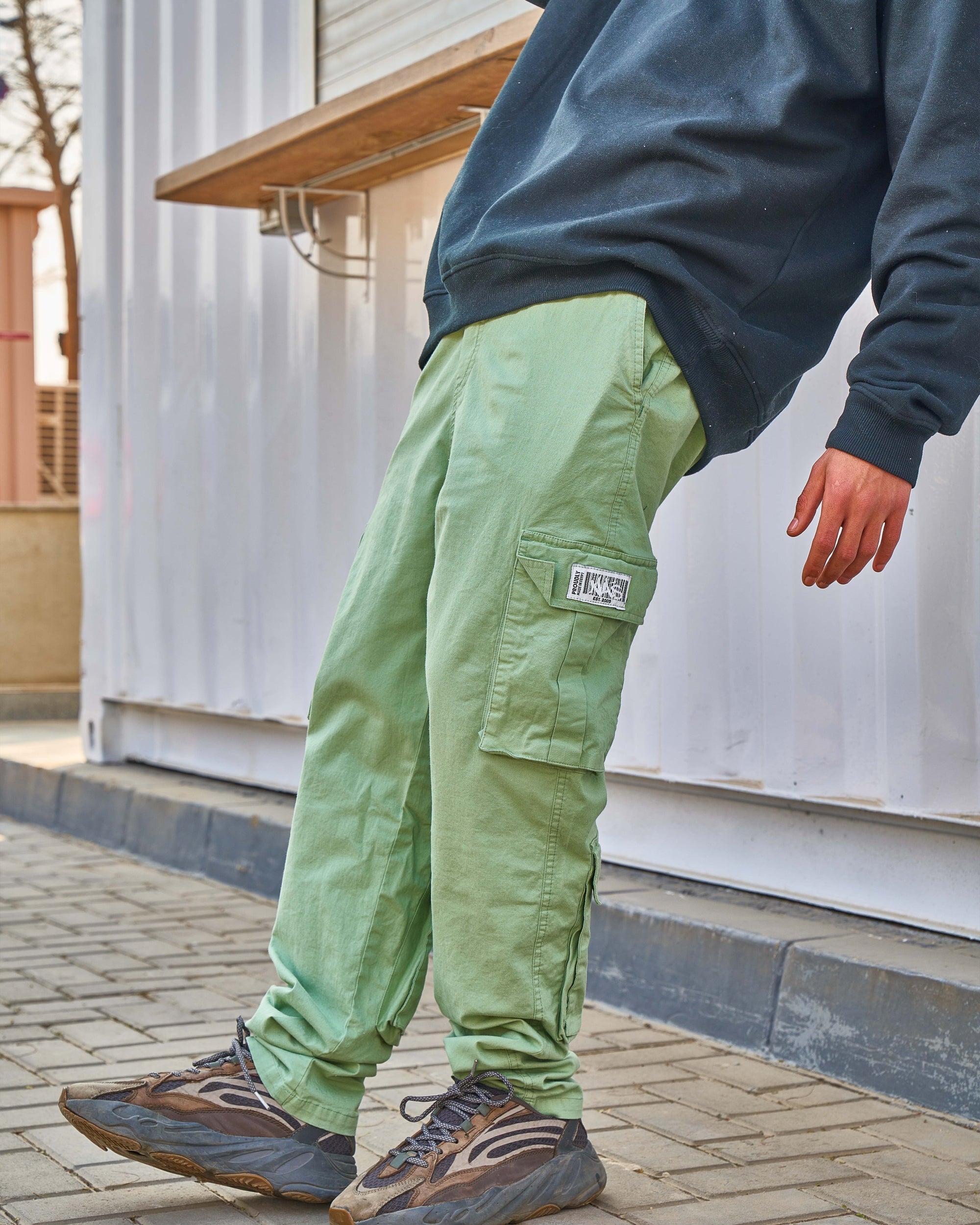 Basic Unisex Cargo Pants - Mint Green