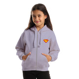 Super Kids Oversized Zip-up Hoodie-Lila