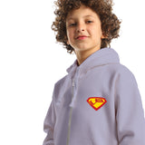 Super Kids Oversized Zip-up Hoodie-Lila