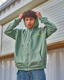 Cold Mountain Unisex Oversized Zip-up Hoodie-Olive