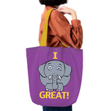 I Feel Great Women Curved Tote Bag - Multicolor -One Size