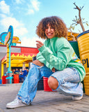 Cold Mountain Unisex Oversized Crew-neck Sweatshirt-mint Green