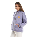 90'S Unisex Oversized Zip-up Hoodie-Lila