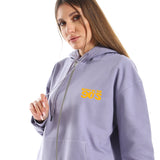 90'S Unisex Oversized Zip-up Hoodie-Lila