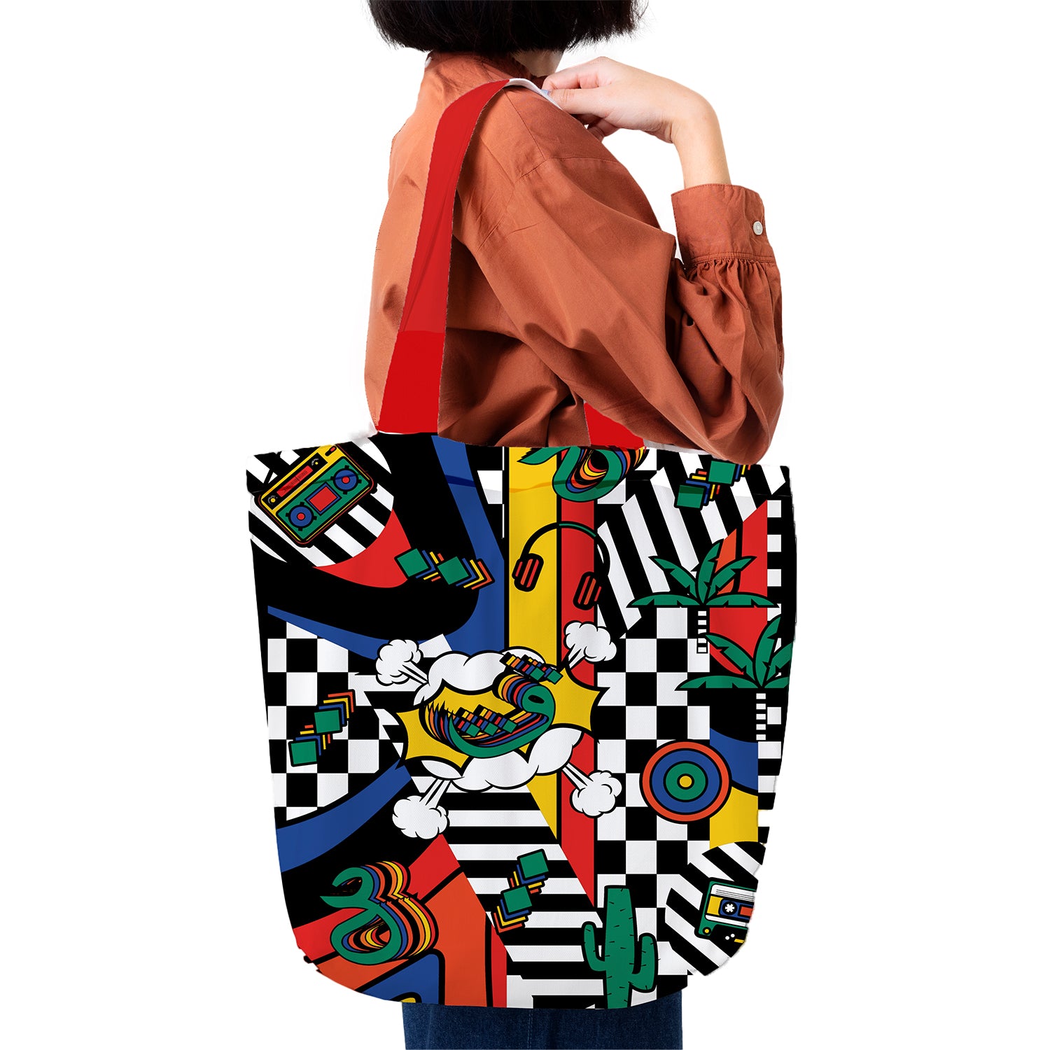 Kaf Women Curved Tote Bag - Multicolor -One Size