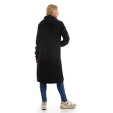 Basic Long Zip-Up Hoodie - Black