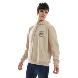 Cairo Unisex Oversized Zip-up Hoodie-Beige