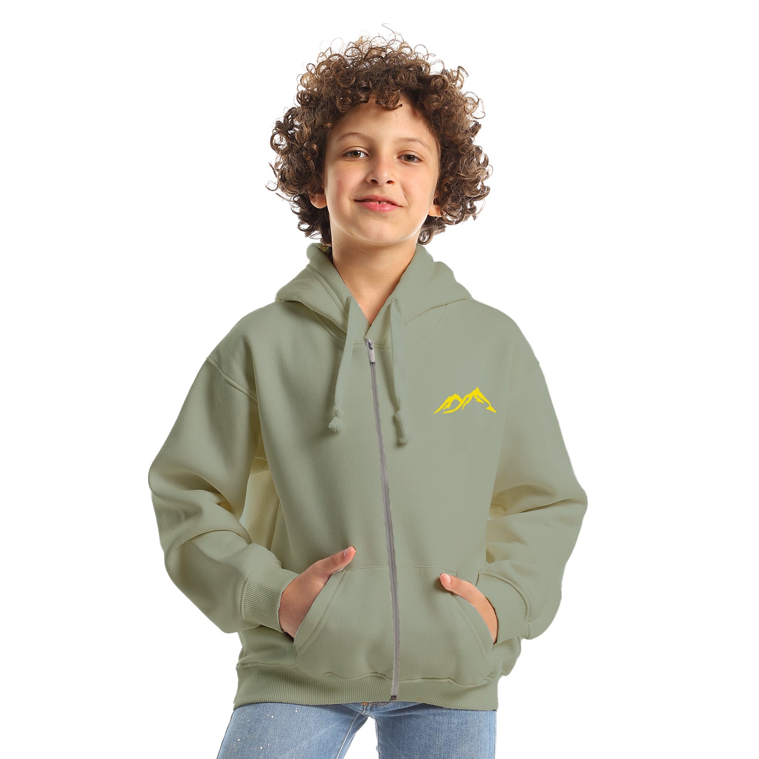 Cold Mountain Kids Oversized Zip-up Hoodie-Olive