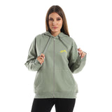 Cold Mountain Unisex Oversized Zip-up Hoodie-Olive