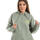 Cold Mountain Unisex Oversized Zip-up Hoodie-Olive