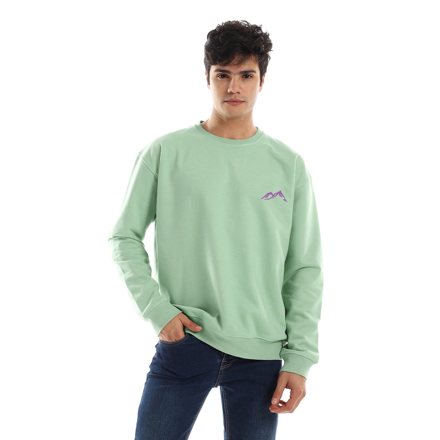 Cold Mountain Unisex Oversized Crew-neck Sweatshirt-mint Green