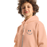 Contagious Kids Oversized Zip-up Hoodie-Rose