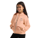 Contagious Kids Oversized Zip-up Hoodie-Rose