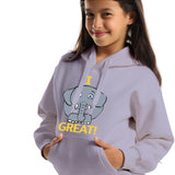 I feel Great Kids Oversized Hoodie-Lila