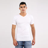 Basic V Neck T-shirt - White