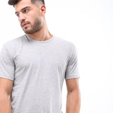 Basic Round Neck T-shirt- Dark Grey B