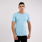 Basic Round Neck T-shirt- Sky Blue