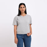 Basic V Neck T-shirt  - Dark Grey B