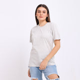 Basic Round Neck T-shirt- Light Grey Z