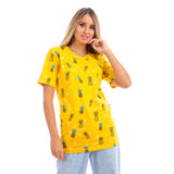 Pineapples Round Neck Unisex T-Shirt - Yellow