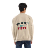 Wifi Unisex Oversized Crew-neck Sweatshirt-Beige