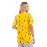 Pineapples Round Neck Unisex T-Shirt - Yellow