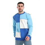 The sky blocks Unisex Oversized Crew-neck Sweatshirt - Blue