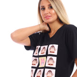 Kol El Nas Boggy V-Neck T-Shirt - Black