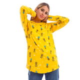 Abstract Pineapples Long Sleeves T-shirts - Yellow