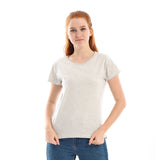 Basic Round Neck Women T-shirt - Light Grey