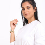 Basic Long Sleeve Round Neck T-shirt- White