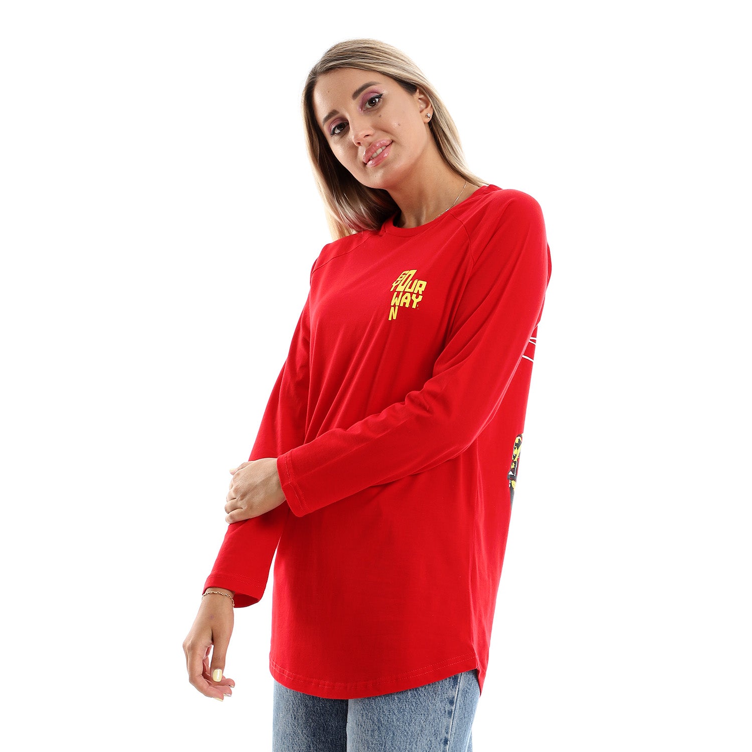 Own Way Women LS T-Shirt - Red