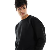 Basic Unisex Oversized Crew-neck Sweatshirt-Black