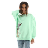 King Kong Kids Oversized Crew-neck Sweatshirt-Mint Green