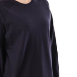 Basic Long Sleeve Round Neck T-shirt- Navy Blue - NAS Trends