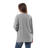 Basic Long Sleeve Round Neck T-shirt- Heather Grey