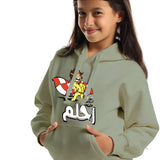 E7lam Kids Oversized Hoodie-Olive