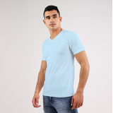 Basic  V Neck T-shirt -Sky Blue